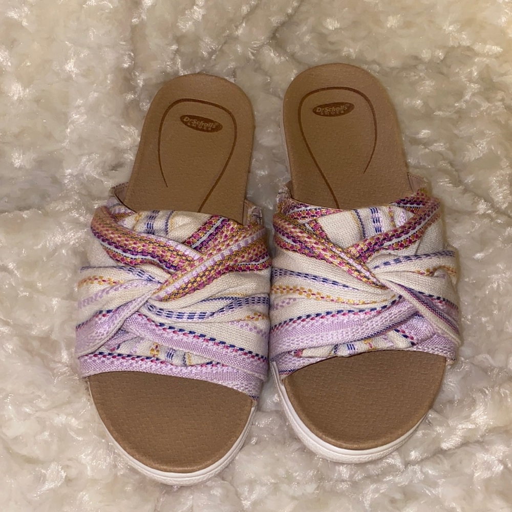 Multi color slide sandals